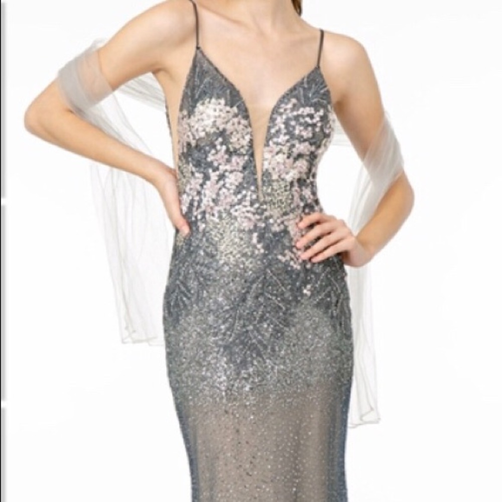 Fitted Metalic Glitter Ombre
